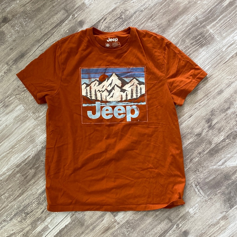 Jeep Rust Orange Mountain Graphic Short Sleeve Tee